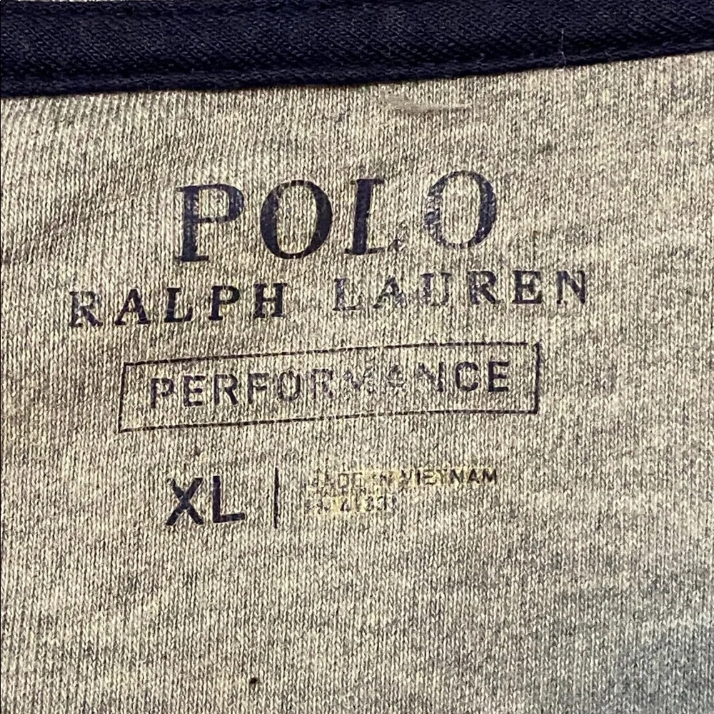 Polo Ralph Lauren Performance Full Zip Track Jacket Men’s XL Gray Navy Trim